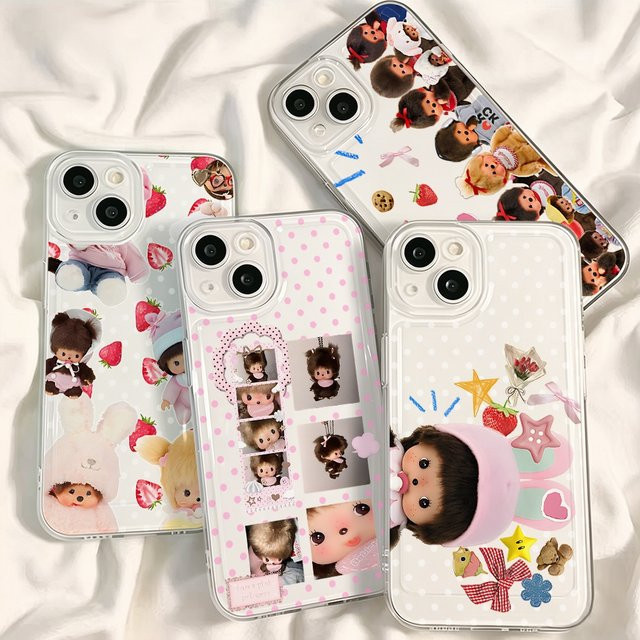 Bandai M-monchhichis Handyhülle für iPhone 11 bis iPhone 17 Pro Max mit transparenter Rückseite - Bild 1