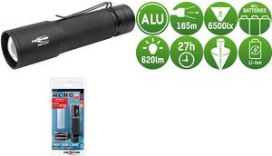 ANSMANN Taschenlampe T600FRB LED in Schwarz aus Aluminium mit IPX4 Schutz und Akkubetrieb - Bild 1