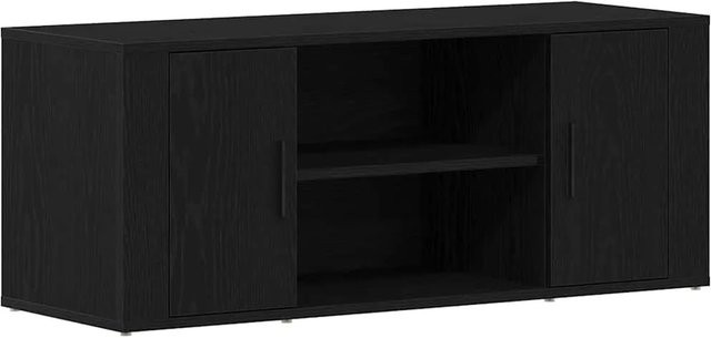 vidaXL Fernsehtisch in Schwarz und Eichen-Optik, modern und matt, B/T/H: 100 x 35 x 40 cm - Bild 1