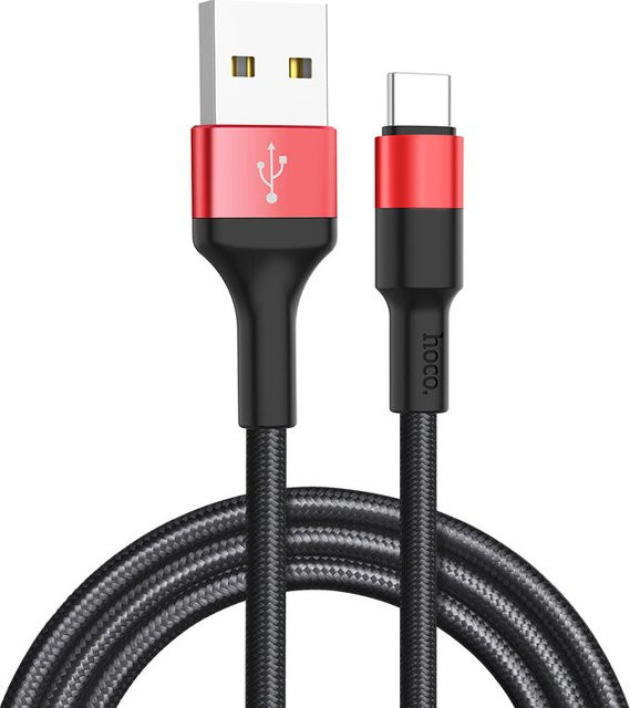 HOCO X26 Xpress USB-A zu USB-C Daten- und Ladekabel, 18W, Schwarz Rot, Länge: 1 m - Bild 1