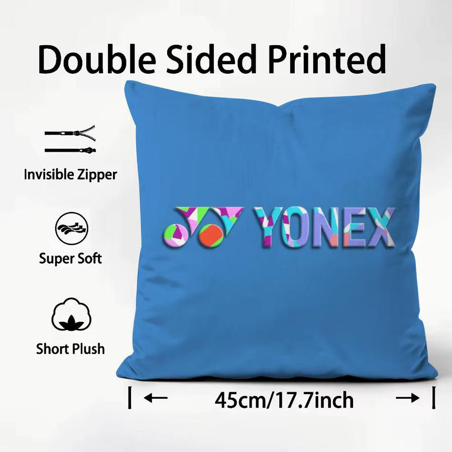 Yonex Kissenbezug quadratisch in Schwarz und Blau mit Grafikdesign, 30 x 30 cm - Bild 3