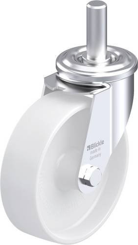 Blickle LEZ-PO 160G-22 Stahlblech-Lenkrolle in Weiß mit 160 mm Rad-Durchmesser und 300 kg Tragfähigkeit - Bild 1