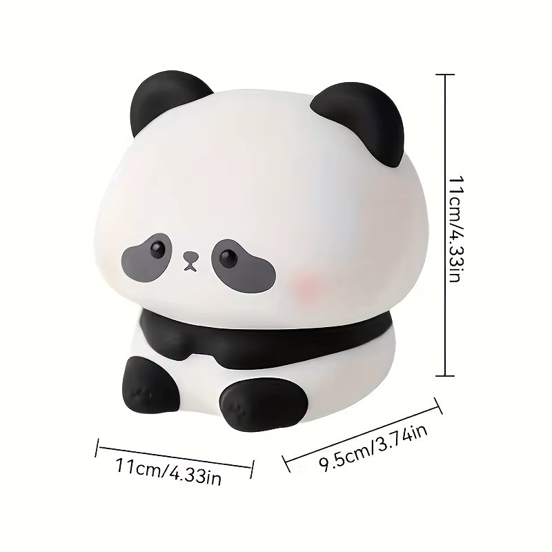 Aufladbares Panda Nachtlicht aus Silikon in Weiß und Schwarz mit warmweißem Licht und Touch-Bedienung - Bild 5