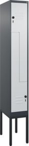 C+P Z-Spind Classic PLUS Gestell mit 2 Fächern, Sicherheits-Drehriegel 7016/7035, Farbe Anthrazit/Grau/Schwarz, H x B x T: 212 x 30 x 50 cm - Bild 1