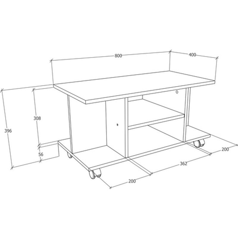 VCM Couchtisch Findula in Weiss, B/T/H: 80 x 40 x 40 cm - Bild 3