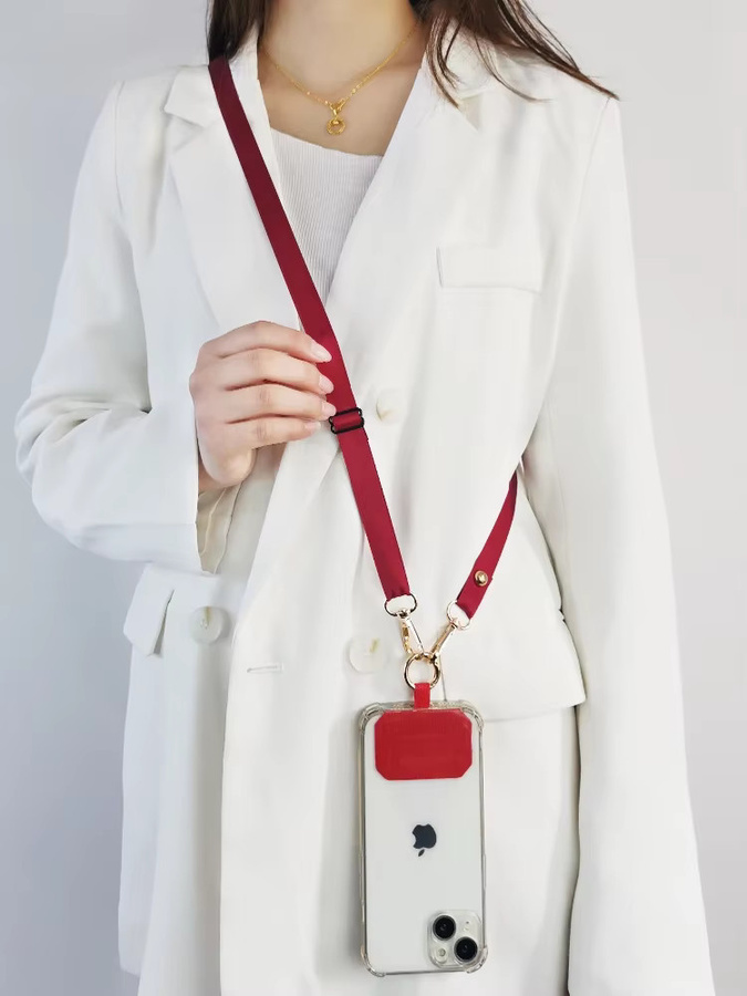 Handy Lanyard Strap als Umhängetasche mit verstellbarem Teleskop-Neckband und Universal-Clip in Schwarz - Bild 2