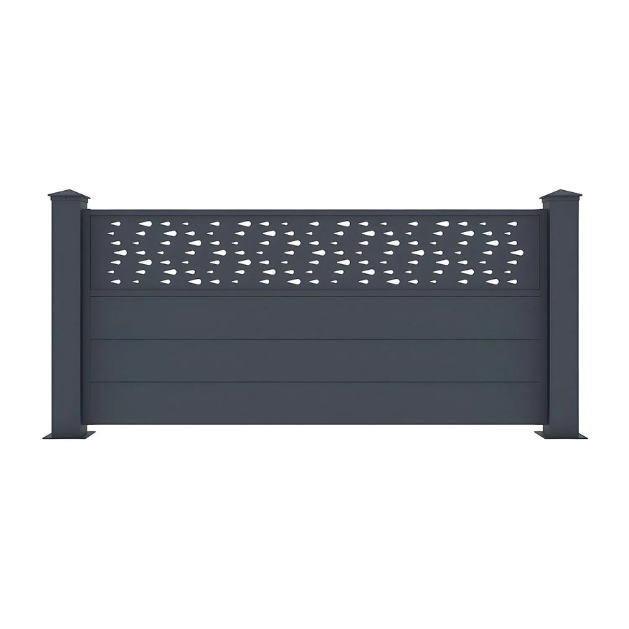 Vente-unique Zaun Bazio aus Aluminium in Anthrazitgrau, Höhe: 168 cm - Bild 2