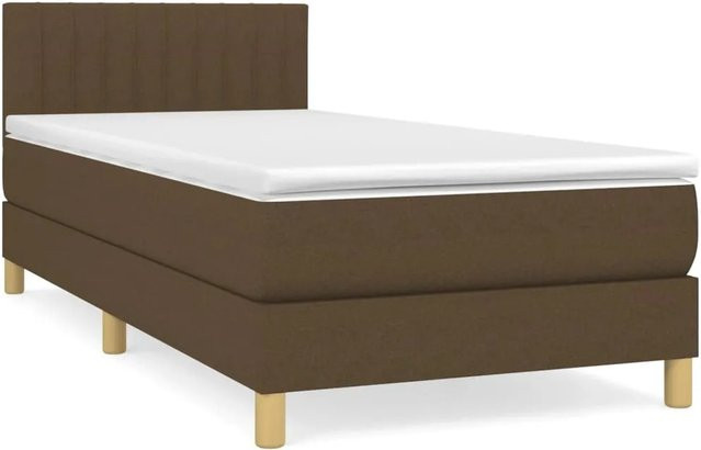 vidaXL Boxspringbett mit Matratze in Braun aus Stoff, B/T/H: 80 x 200 x 88 cm - Bild 1