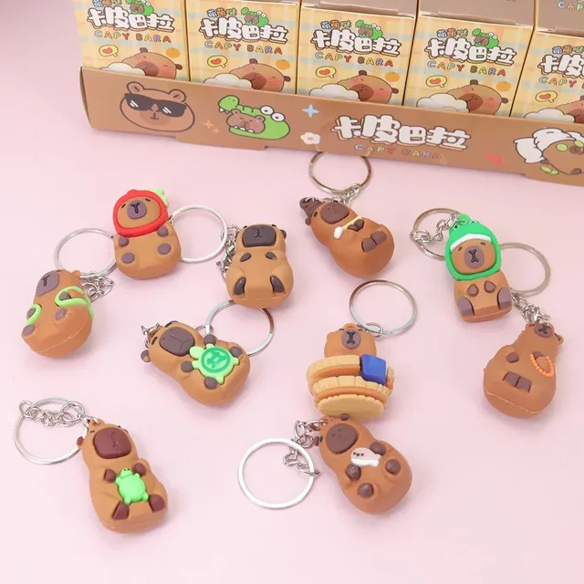 Mairuige Capybara Blind Box Schlüsselanhänger, Niedliche Rotz Bär Figur, Einzelfigur - Bild 1