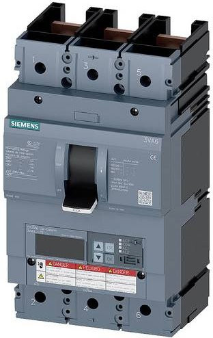 Siemens 3VA6340-8JT31-0AA0 Leistungsschalter in Grau mit einem Einstellbereich von 160 - 400A und einer maximalen Schaltspannung von 600 V/AC - Bild 1
