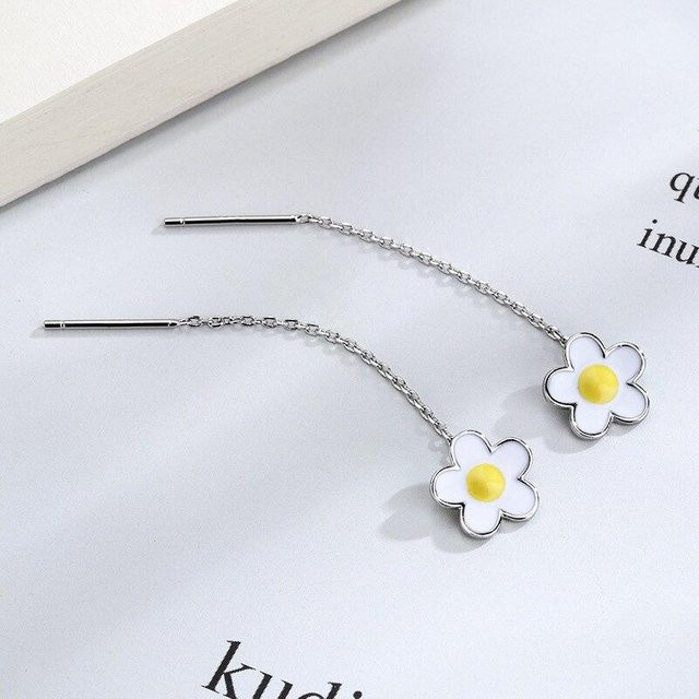 Ohrring 925 Silber, Blume, Damen - Bild 1