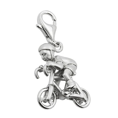 Charm Fahrradfahrer, 925 Silber - Bild 1