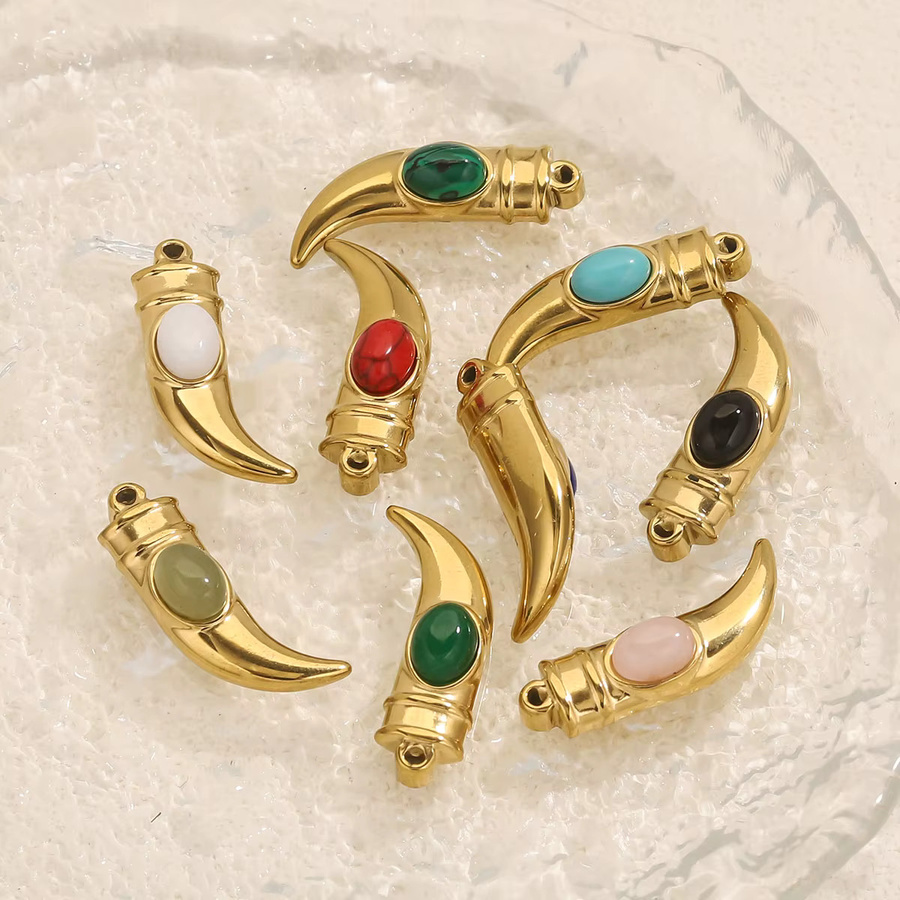 Elomia Anhänger, Edelstahl, Naturstein, Gold, Damen - Bild 2