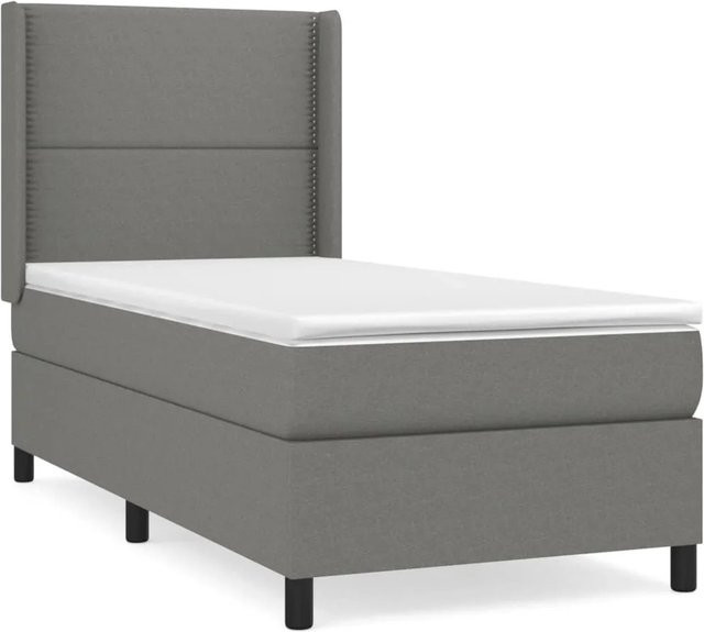 vidaXL Boxspringbett mit Matratze Dunkelgrau B/T: 90 x 200 cm - Bild 1