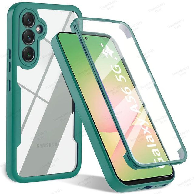 Alitrend 360° Vollschutzhülle für Samsung Galaxy A56 A36 A26 A55 A34 A54 A35 A25 A15 A53 A13 A14 A52 A52S Stoßfeste Displayschutzhülle in Dunkelgrün - Bild 1