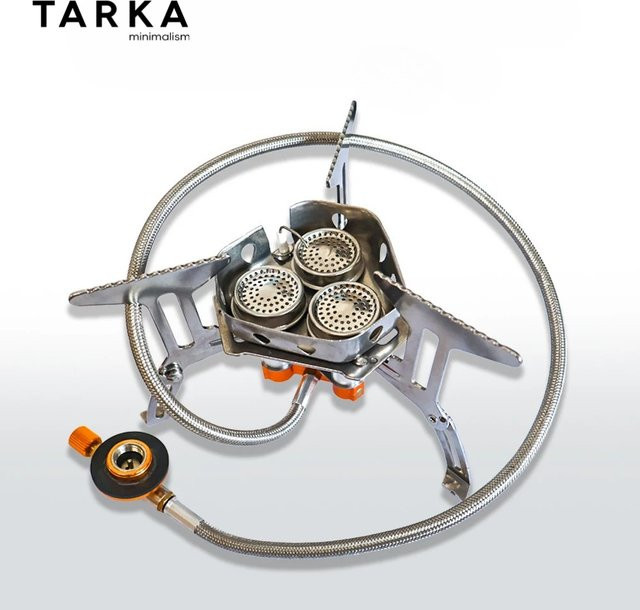TARKA Outdoor Gasherd Camping Gas Kocher in Silber mit 5800 W Leistung als Klappherd für Picknick und Wandern - Bild 1