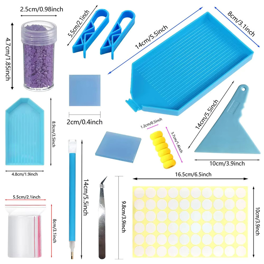 FCU Aufbewahrungsbox für Diamantmalerei Zubehör aus Kunststoff mit Werkzeugkoffer und Stift-Stylus für 5D Mosaik-Perlen - Bild 2