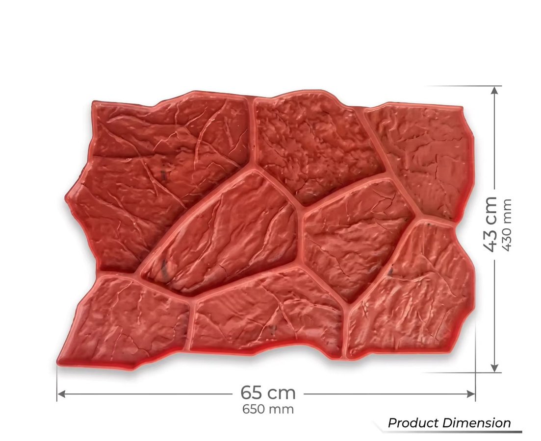 Beton-Stempelmatte für unregelmäßige Steinoptik aus Gummi, Breite: 65 cm, Tiefe: 43 cm - Bild 4