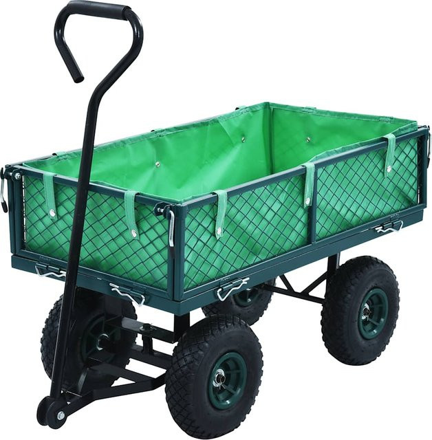 Vidaxl Garten-Handwagen aus Stahl, Grün/Blau, Tragkraft: 250 kg - Bild 1