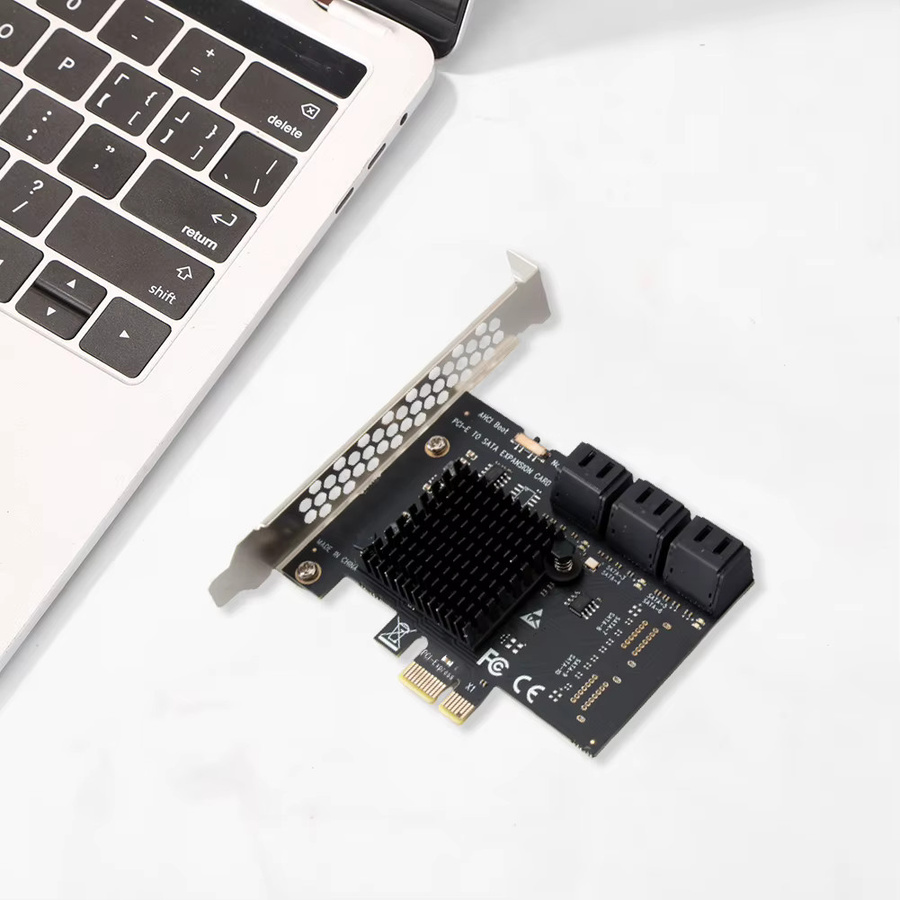 APWIKOGER PCIE SATA Erweiterungskarte mit 6-Port SATA 3.0 Anschlüssen, PCI Express Controller Adapter in Schwarz - Bild 4