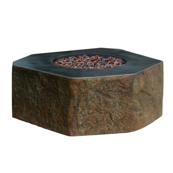Elementi Gasfeuerstelle Dukono in Basalt-Optik aus Faser-Beton, Farbe: Braun, B/T/H: 102 x 81 x 41,5 cm - Bild 2