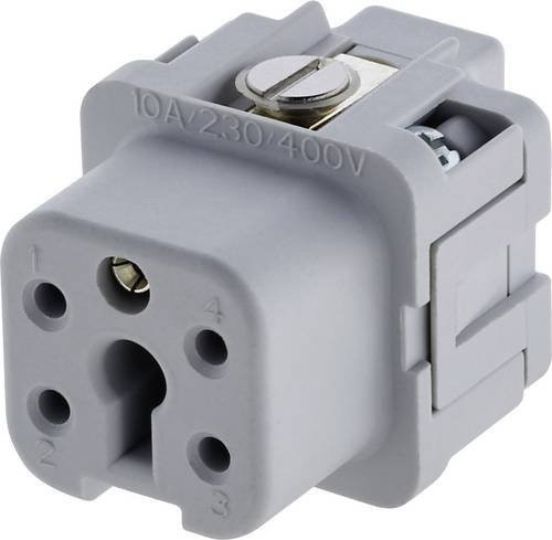 Amphenol Heavy|mate Buchseneinsatz C146 10B004 002 in Grau mit 4 Polen plus PE - Bild 1