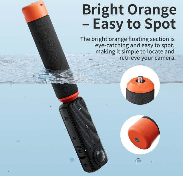 Universelle Auftriebsleiste als Anti-Sink-Griff für Insta360 X4 X5, Ace Pro 2 und DJI Osmo Action 5 4 Sportkameras - Bild 1