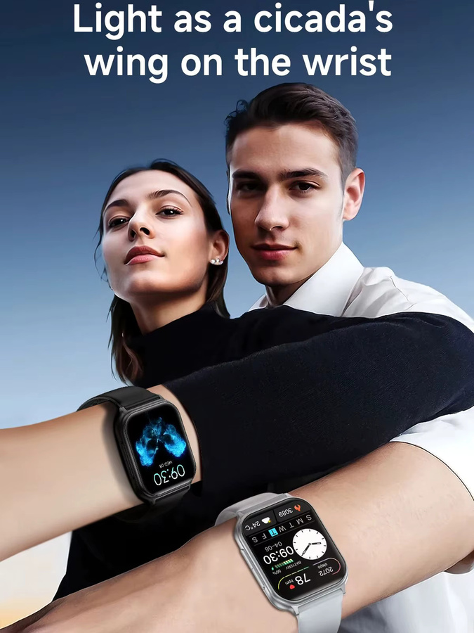 paazomu Smartwatch, Silikon, Schwarz, Unisex - Bild 7