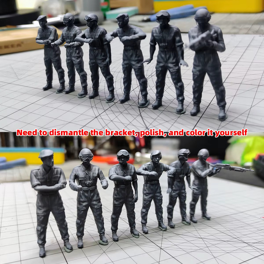 Cor Britische Armee Panzerfahrer Soldatenfiguren, Miniaturmodellbausatz, 6-teiliges Set - Bild 5