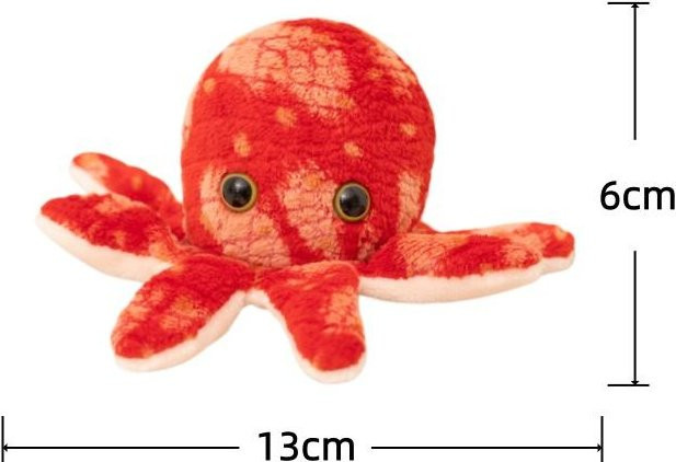 Yiran Health & Beauty Oktopus Plüschtier, Stoffpuppe, 6cm, Rot - Bild 1