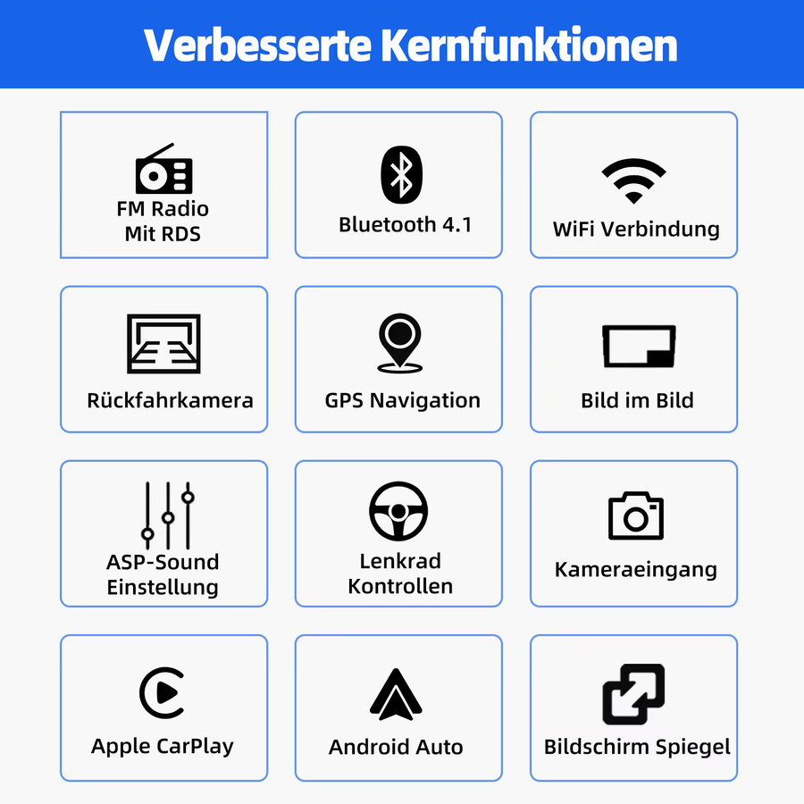 ESSGOO Android 15 Autoradio mit 9 Zoll Touchscreen für VW Tiguan 5N und Golf Plus, 6+128GB Speicher, Wireless CarPlay, Android Auto, Bluetooth, GPS, WIFI und Lenkradsteuerung, Schwarz - Bild 3