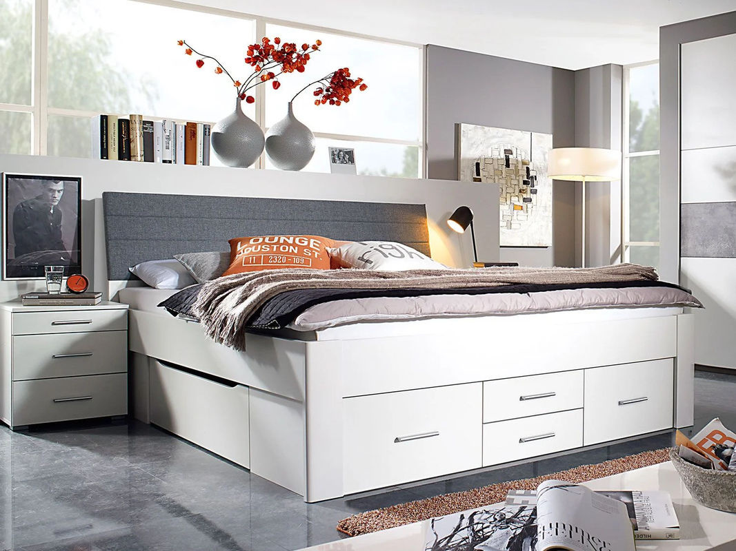 RAUCH ORANGE Scala Futonbett in Alpinweiß mit 6 Schubkästen und Stauraumkopfteil, B/T/H: 180 x 200 cm - Bild 2