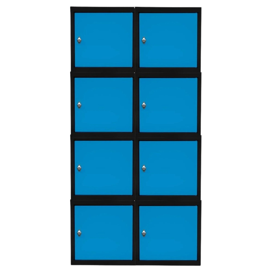 PROREGAL Blocky Schließfachwürfel Set mit 8 Einheiten und Drehriegelschloss für Vorhängeschlösser, Anthrazit-Blau, B/T/H: 40 x 40 x 40 cm - Bild 2