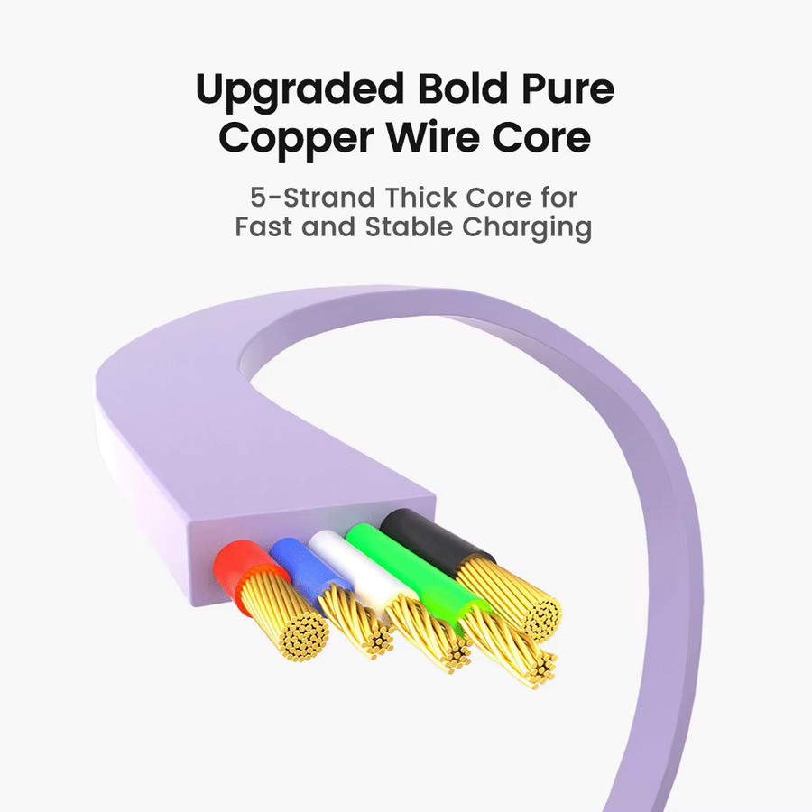 PD 240 W USB-C auf USB-C Schnelllade-Datenkabel mit Einzugfunktion, 1 m Länge, für iPhone, Xiaomi und Samsung, in Grün oder Lila - Bild 2