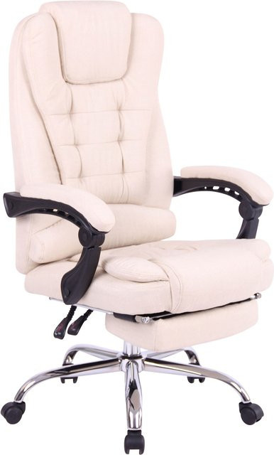 TPFLiving Bürostuhl Onix Stoff in Beige mit Armlehnen und Rollen für Home Office und Büro - Bild 1