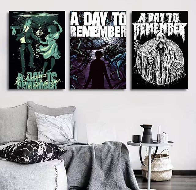 A DAY TO REMEMBER Bandposter als Wandkunst im Retro-Stil, Mehrfarbig, B/H: 21 x 30 cm - Bild 1