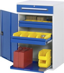 Rau Beistellschrank Stehpult Modell 32 aus Stahlblech B/T/H: 65 x 52 x 106 cm - Bild 1