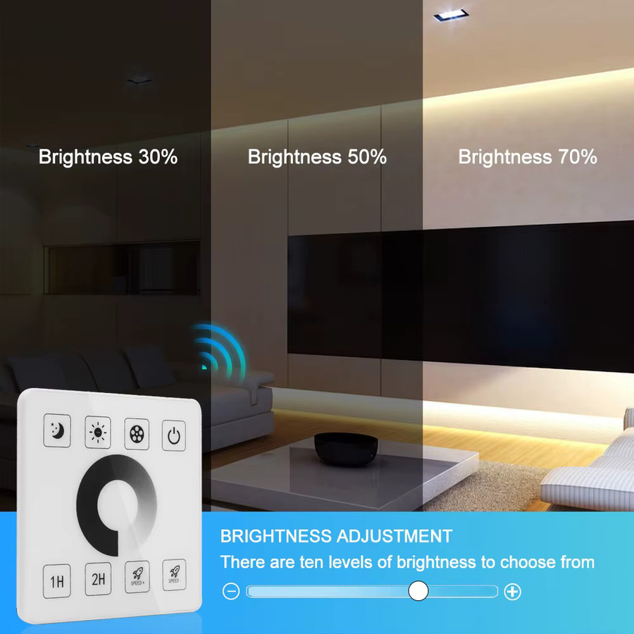 RAZEND COB LED Streifen Set mit Touch Schalter und Fernbedienung, Dimmbar, Weiß, 220V mit Power Kit und 288 LEDs - Bild 3