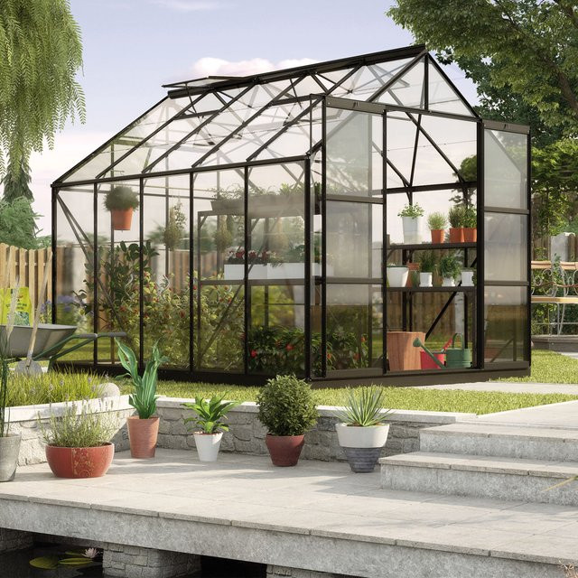 Vitavia Gewächshaus Uranus 8300 Schwarz 8,3 m² mit 3 mm ESG-Glas - Bild 1