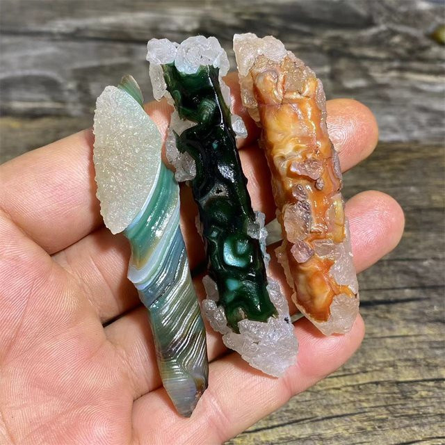 Kristall-Achat Roh Natur Symbiont-Quarz Geode Edelstein als Deko-Exemplar für Reiki und Heilung - Bild 1