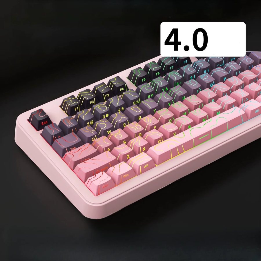 Contour 4.0 PBT Shine Through Keycaps Cherry Profile mit Side Print für MX Switches, 134 Tasten, Weiß, RGB Backlit kompatibel - Bild 3