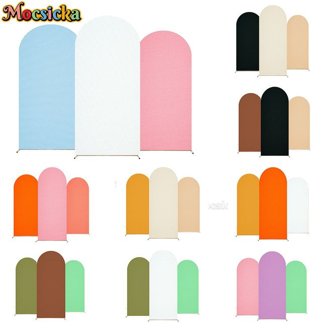 Mocsicka Spandex Hintergrundbezug für Geburtstag und Hochzeit in Schwarz oder Weiß - Bild 1