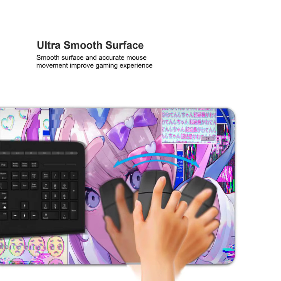 Needy Girl Overdose Anime Mauspad XXL, bunte Schreibtischunterlage für Gaming und Tastatur - Bild 4