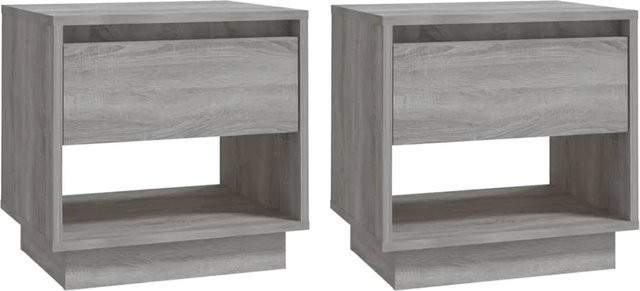 Set aus 2 vidaXL Nachttischen in Grau Sonoma aus Holzwerkstoff, B/T/H: 45 x 34 x 44 cm - Bild 1