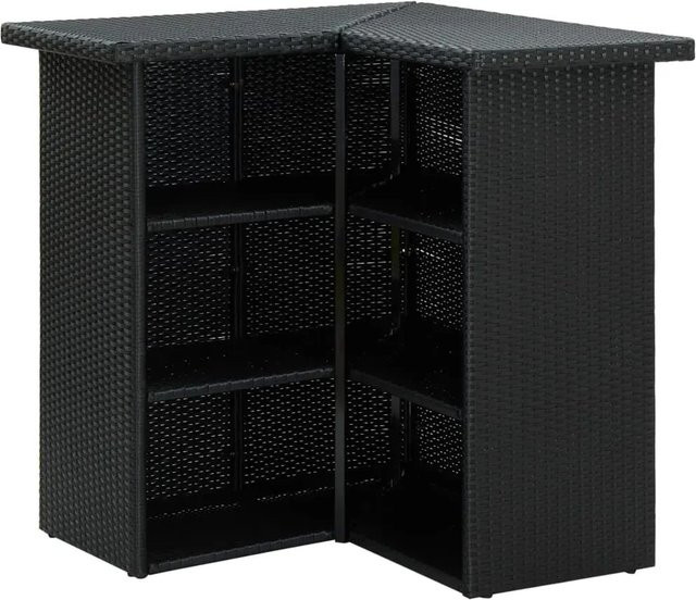 vidaXL Eck-Bartisch aus Poly-Rattan in Schwarz, B/T/H: 100 x 50 x 105 cm - Bild 1