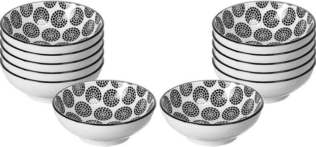 Ritzenhoff & Breker Dipschalen Takeo Circles aus Porzellan, Weiß, 12er Set, Durchmesser: 8 cm - Bild 1
