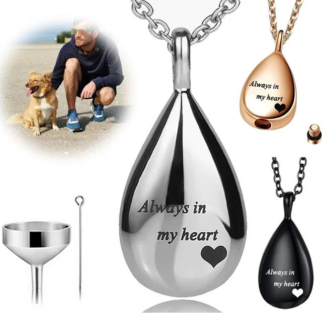 Anhänger Edelstahl, Teardrop, Silber, Unisex - Bild 1