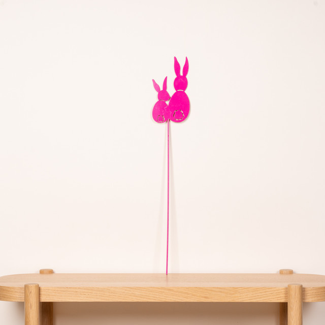 BLUME2000 Metall Stecker Hase in Pink für die Osterzeit - Bild 1