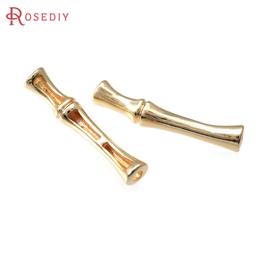 Rosediy Armbandperlen, Bambusrohr-Abstandshalterperlen, 18K Goldfarben - Bild 1