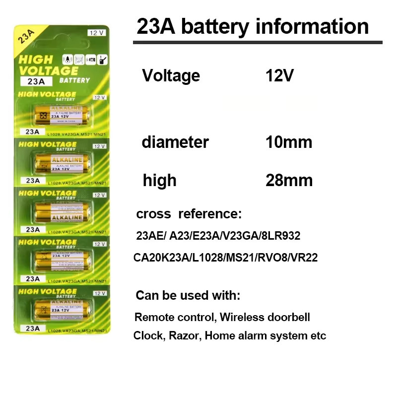 Koonenda A23 Alkaline Batterie 12V 23A für Türklingeln und Fernbedienungen - Bild 2